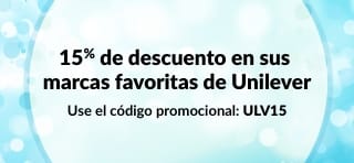 15% de descuento en sus marcas favoritas de Unilever con el código promocional: ULV15