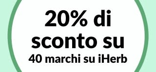 20% di sconto su oltre 40 marchi su iHerb