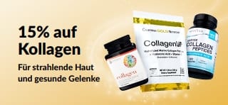 iHerb-Banner mit 15 % Rabatt auf Kollagen.