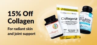 iHerb banner offering 15% Off Collagen.