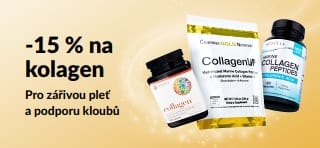 Banner iHerb nabízející 15% slevu na kolagen.