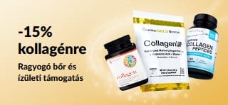 Kollagénre 15% kedvezményt kínáló iHerb banner.