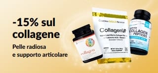 Banner di iHerb che offre il 15% di sconto sul collagene.