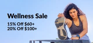 iHerb promo banner offering 15% Off $60+, 20% Off $100+ on wellness essentials.