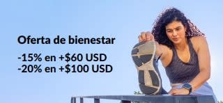 Banner de iHerb con la oferta -15% en +$60 USD, -20% en +$100 USD en esenciales de bienestar.
