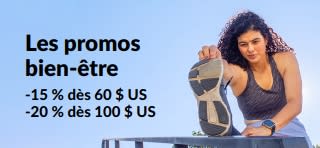 Bannière promotionnelle iHerb offrant -15 % dès 60 $ US d'achat et -20 % dès 100 $ US d'achat sur les essentiels bien-être.