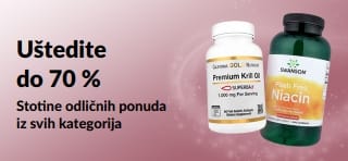 Reklamni natpis koji promovira uštede do 70 %