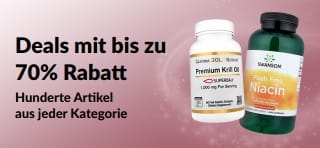 Banner, das Angebote mit bis zu 70 % Rabatt bewirbt