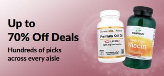 Banner promoting up to 70% off deals