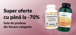 Banner cu super oferte cu până la 70% reducere.