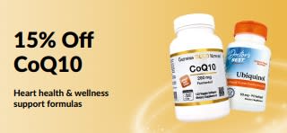 Banner promoting 15% off CoQ10