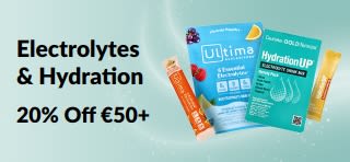 Banner promoting Electrolytes & Hydration.