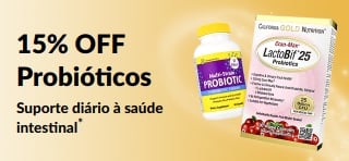 Banner com 15% OFF em probióticos