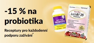 Banner propagující 15% slevu na probiotika