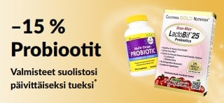 Banneri, joka tarjoaa probiootit –15 %