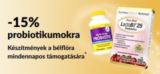 Probiotikumokra 15% kedvezményt kínáló banner