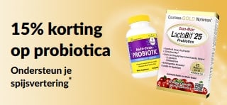 Banner met 15% korting op probiotica.