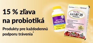 Baner propagujúci 15 % zľavu na probiotiká