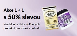 Banner propagující akci 1 + 1 s 50% slevou