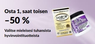 Banner promoting Buy One, Get One 50% off