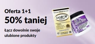 Baner promujący promocję „Drugi produkt 50% taniej”