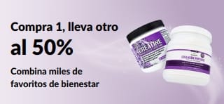 Banner que promociona la oferta ‘‘Compra 1, lleva otro al 50%’’