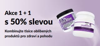 Banner propagující akci 1 + 1 s 50% slevou