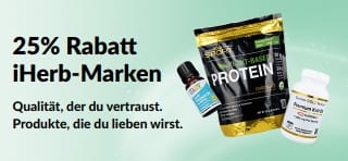 Banner für 25% Rabatt auf iHerb-Marken