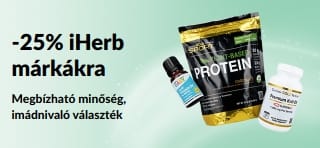 iHerb márkákra 25% kedvezményt hirdető banner