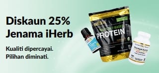 Sepanduk promosi Diskaun 25% Jenama iHerb