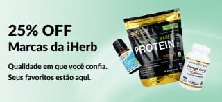 Banner promovendo 25% OFF nas Marcas da iHerb