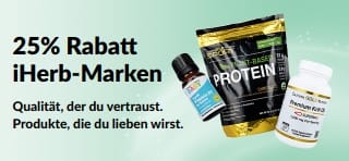 Banner für 25% Rabatt auf iHerb-Marken