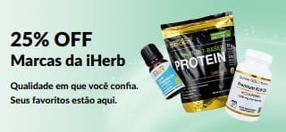 Banner promovendo 25% OFF nas Marcas da iHerb