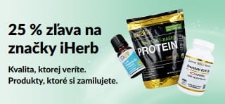 Baner propagujúci 25 % zľavu na značky iHerb