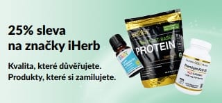 Banner propagující 25% slevu na značky iHerb