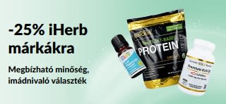iHerb márkákra 25% kedvezményt hirdető banner