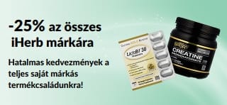 iHerb márkákra 25% kedvezményt hirdető banner