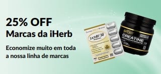 Banner promovendo 25% OFF em todas as Marcas da iHerb