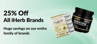 Banner promoting 25% Off All iHerb Brands