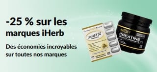 Bannière promotionnelle : -25 % sur toutes les marques iHerb