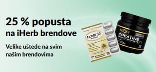 Reklamni natpis koji promovira 25 % popusta na sve iHerb brendove.