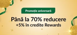 Promoție aniversară de 30 de ani: până la 70% reducere +5% în credite Rewards
