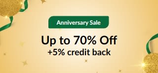 30th Anniversary Sale: Up to 70% off +5% credit back