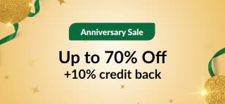 30th Anniversary Sale: Up to 70% off +10% credit back