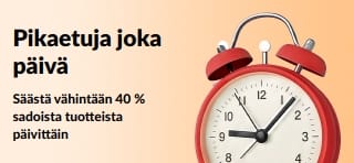 Säästä vähintään 40 % sadoista tuotteista päivittäin