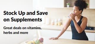 Banner promoting great deals on supplements