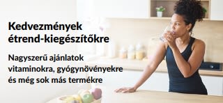 Étrend-kiegészítőkre nagyszerű ajánlatokat hirdető banner.