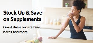 Banner promoting great deals on supplements