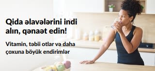 Qida əlavələrinə böyük endirimləri təbliğ edən banner