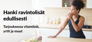 Banneri, joka esittelee upeita ravintolisätarjouksia